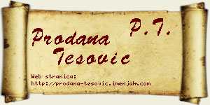 Prodana Tešović vizit kartica